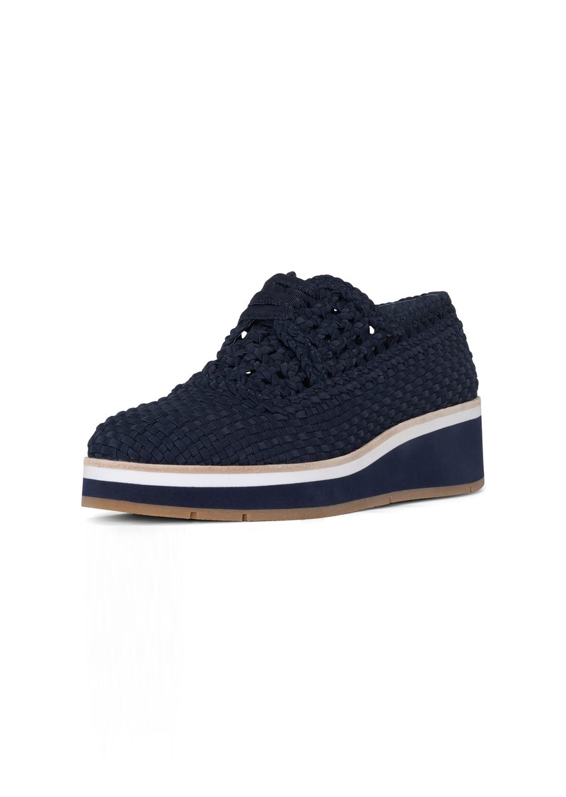 Donald J Pliner Donald Pliner Women's Napoli Wedge Sneaker Navy-Crepe Elastic