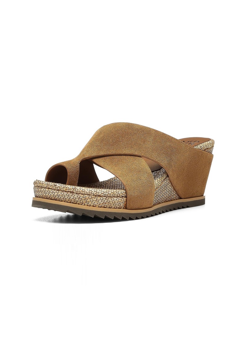 Donald J Pliner Donald Pliner SISU Upper Heel Wedge Platform Comfortable Women Leather Slide Sandals Saddle-Calf Suede