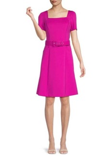Donna Ricco Belted Fit & Flare Dress