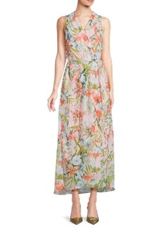 Donna Ricco Belted Floral Maxi Dress