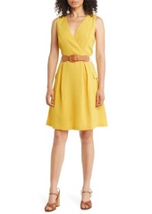Donna Ricco Belted A-Line Dress