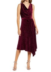 Donna Ricco Cowl Neck Sleeveless A-Line Dress