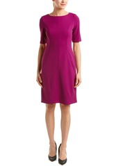 Donna Ricco Women's Elbow-Sleeve Solid Knit Sheath Dress