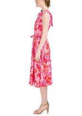 Donna Ricco Women's Floral-Print Fit & Flare Dress - Pink Multi