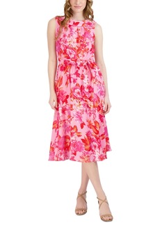 Donna Ricco Women's Floral-Print Fit & Flare Dress - Pink Multi