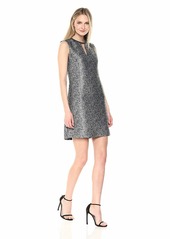 Donna Ricco Women's Sleeveless Dress with Key Hole and Necklace
