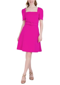 Donna Ricco Donna Rico Women's Belted Fit & Flare Dress - Fuchsia