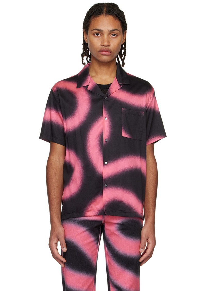 Double Rainbouu Black & Pink Printed Shirt