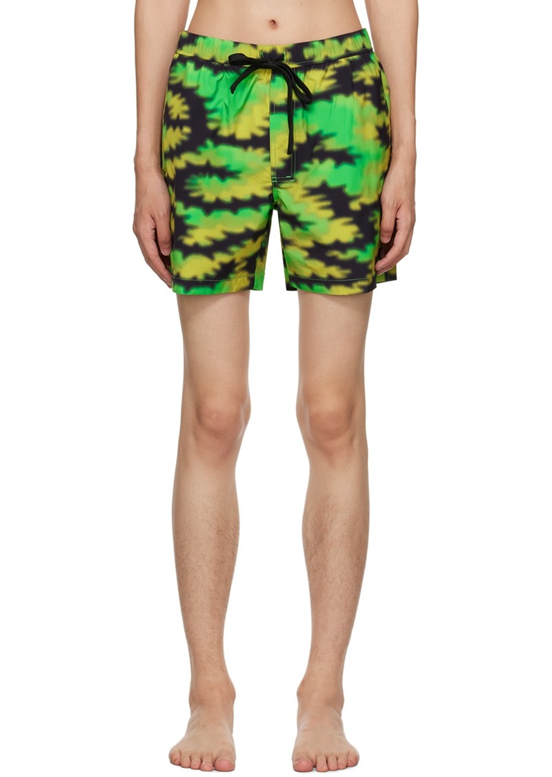 Double Rainbouu Green Night Swim Shorts