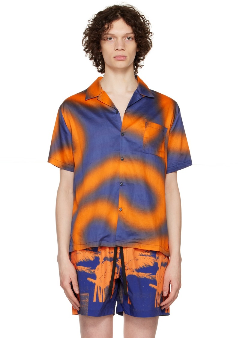 Double Rainbouu Orange & Blue Printed Shirt