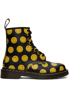 Dr. Martens Black & Yellow 1460 Smiley Boots