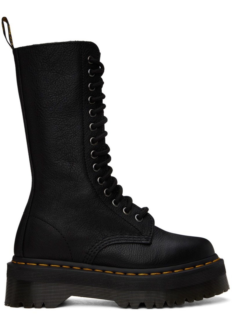Dr. Martens Black 1B99 Pisa Leather Mid-Calf Lace-Up Boots