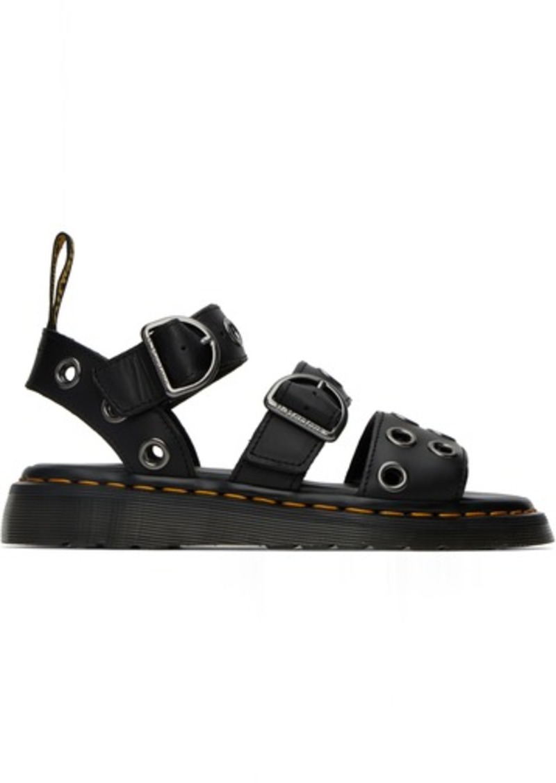 Dr. Martens Black Gryphon Flat Sandals