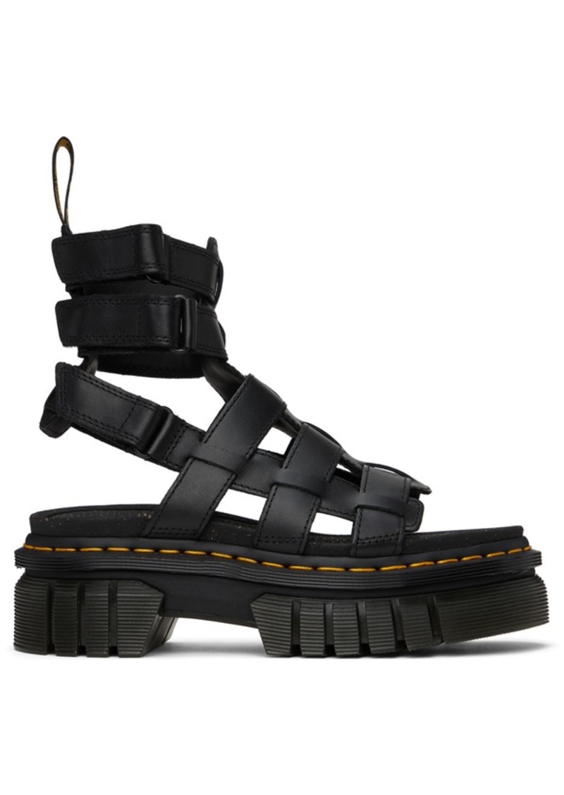 Dr. Martens Black Ricki Leather Platform Gladiator Sandals