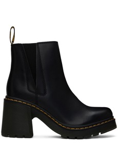 Dr. Martens Black Spence Leather Flared Heel Chelsea Boots