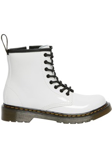 Dr. Martens Kids' 1460 Patent Leather Lamper Lace Up Boots, Boys', 10.0K, White