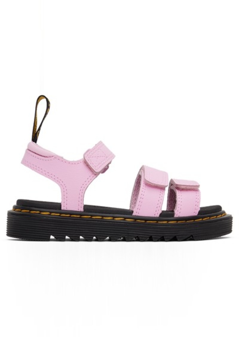 Dr. Martens Kids Pink Klaire Athena Leather Big Kids Sandals