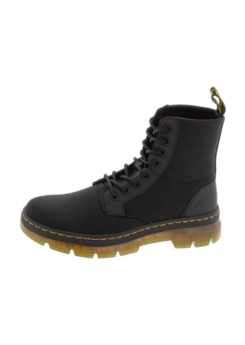 Dr. Martens Black Extra Tough Poly+Rubbery Combs 8 Eye Boot Unisex  US Women/12 US Men Combat Boot