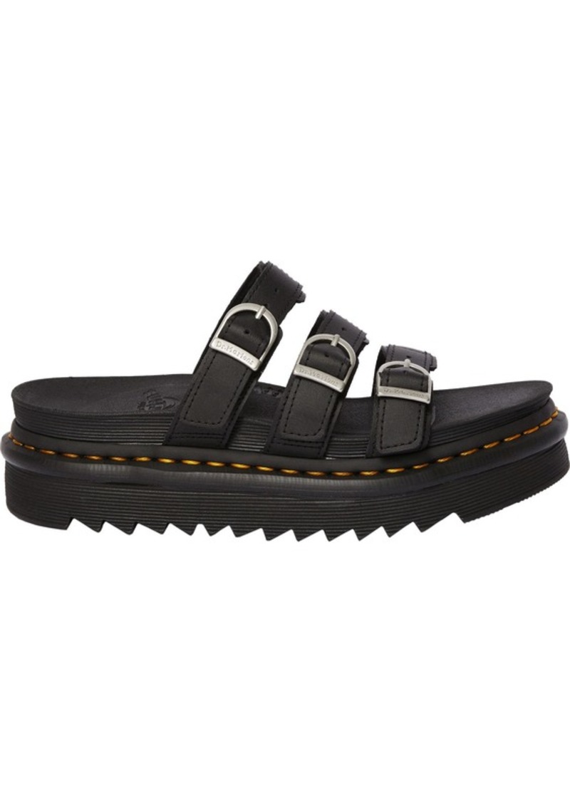 Dr. Martens Women's Blaire Hydro Leather Slide Sandals, Size 6, Black