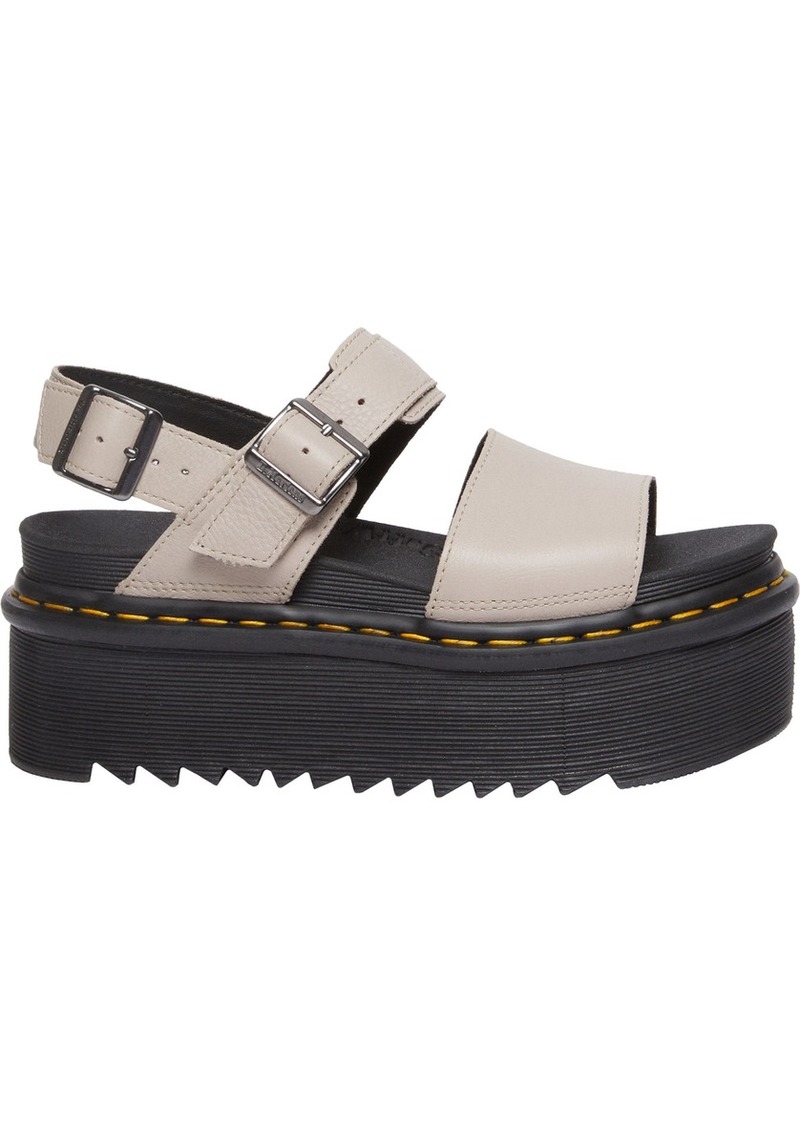 Dr. Martens Women's Voss Quad Pisa Leather Platform Sandals, Size 6, White