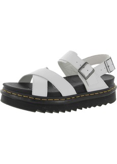 Dr. Martens Voss II Womens Hydro Leather Cushioned Footbed Flatform Sandals