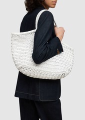 Dragon Big Nantucket Woven Leather Basket Bag