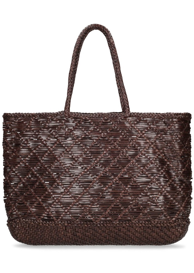 Dragon Corso Weave Leather Top Handle Bag