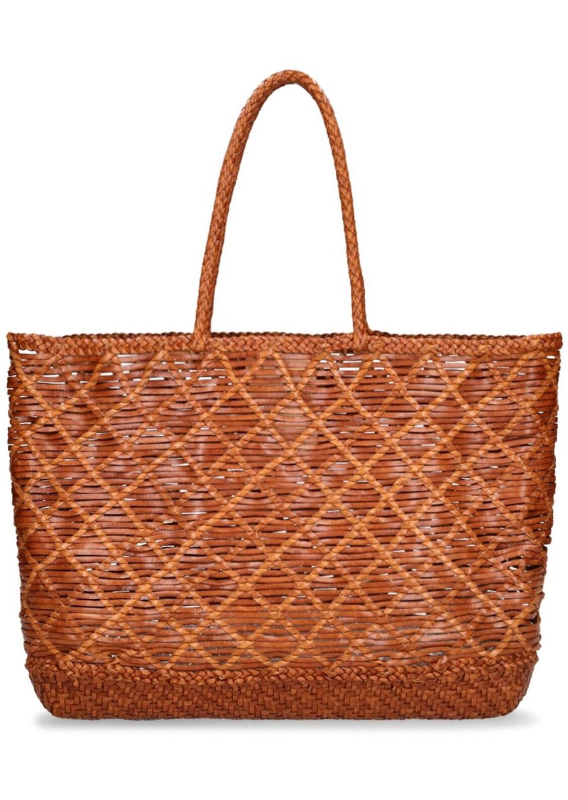 Dragon Corso Weave Leather Top Handle Bag