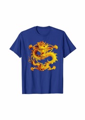 Fearless Golden Chinese Dragon Silhouette T-Shirt