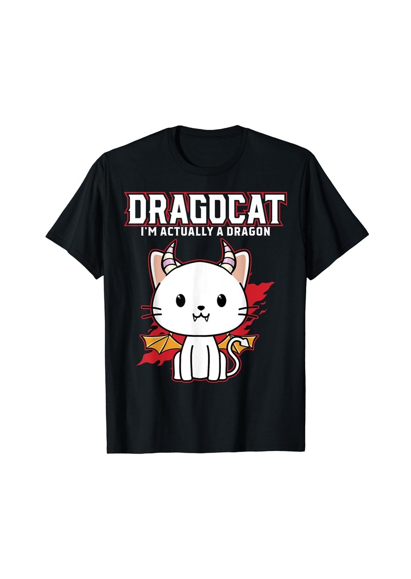 Funny Japanese Monster Dragon Cat Gift Design T-Shirt