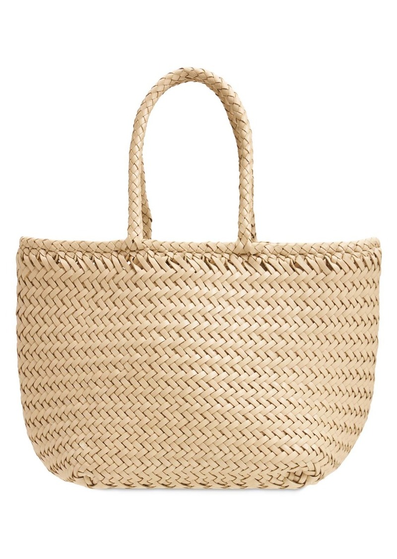 Dragon Grace Small Woven Leather Basket Bag