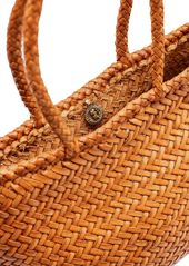 Dragon Grace Small Woven Leather Basket Bag