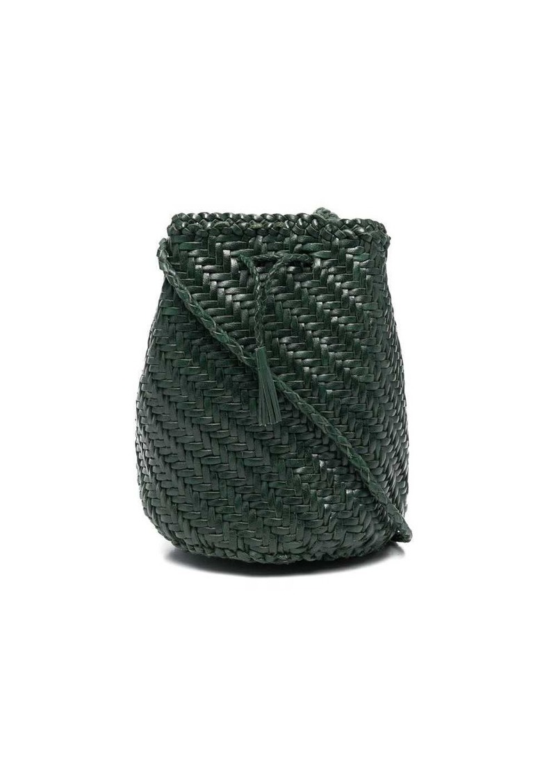 Dragon interwoven-design bucket bag