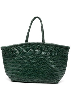 Dragon interwoven leather tote bag