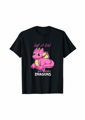 Just A Girl Loves Dragons Girls Dragon Kids Pajamas T-Shirt