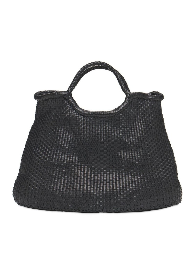 Madame Myriam Woven Leather Bag Tan