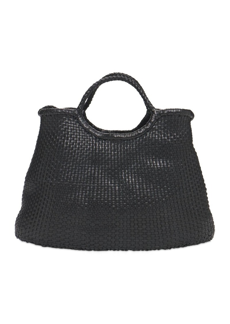 Madame Myriam Woven Leather Bag Tan