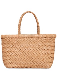 Dragon Mini Flat Gora Leather Basket Bag