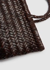 Dragon Mini Flat Gora Leather Basket Bag