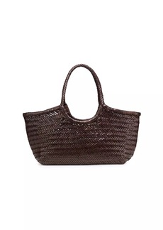 Dragon Nantucket Woven Leather Basket Bag