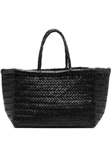 Dragon Triple Jump Small woven leather tote