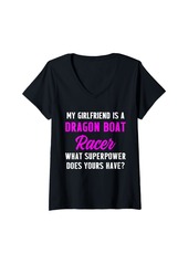 Womens Dragon Boat Racing Boating Race Racer V-Neck T-Shirt