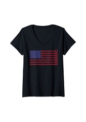Womens Dragon Boat Racing Patriotic Dragon Boat Independence Day V-Neck T-Shirt