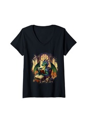 Womens Dragon Tshirt Chinese Mythical Creature Japanese V-Neck T-Shirt