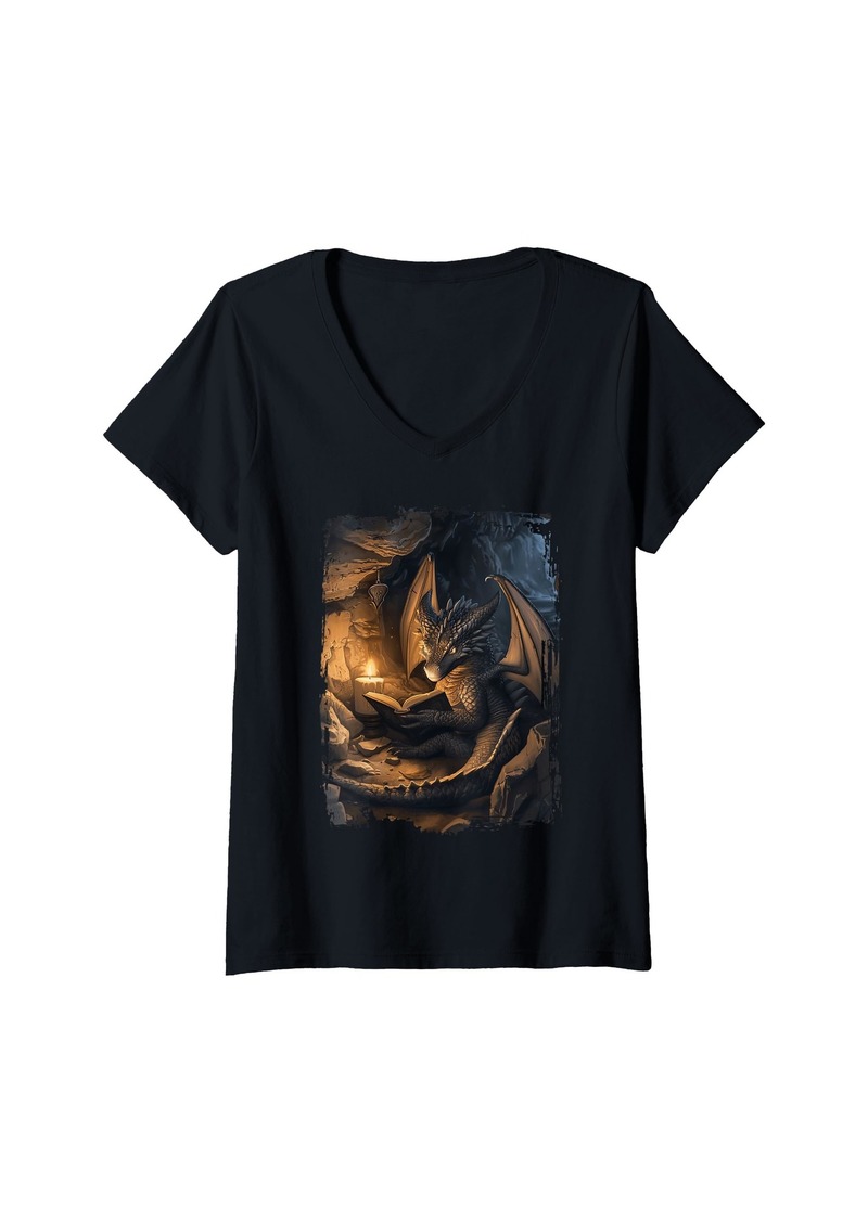 Womens Dragon V-Neck T-Shirt