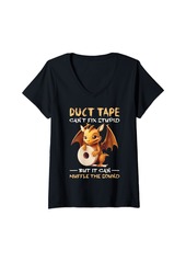 Womens Duct Tape Can't Fix Dragon Funny V-Neck T-Shirt