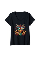 Womens Funny Beach Summer Sunglasses Dragon Kids Womens Mens V-Neck T-Shirt