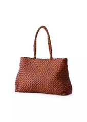 Dragon Woven Leather Tote Bag