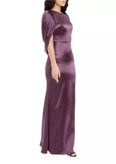 Dress the Population Adina Satin Cape-Sleeve Gown