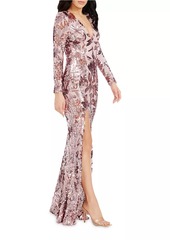 Dress the Population Alessandra Sequin Floral Mermaid Gown